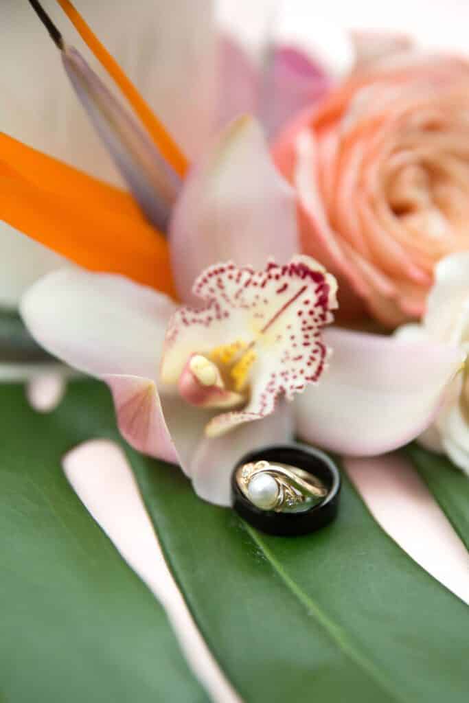 close up wedding rings