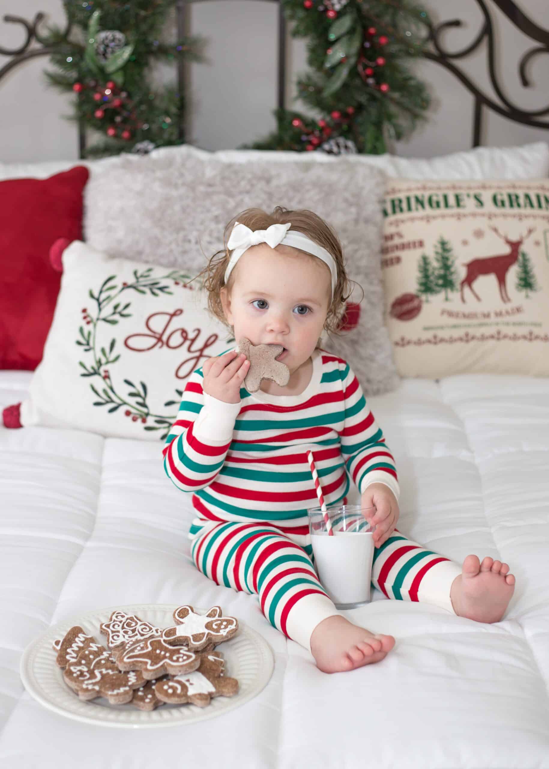 christmas cookie session girl eating cookie