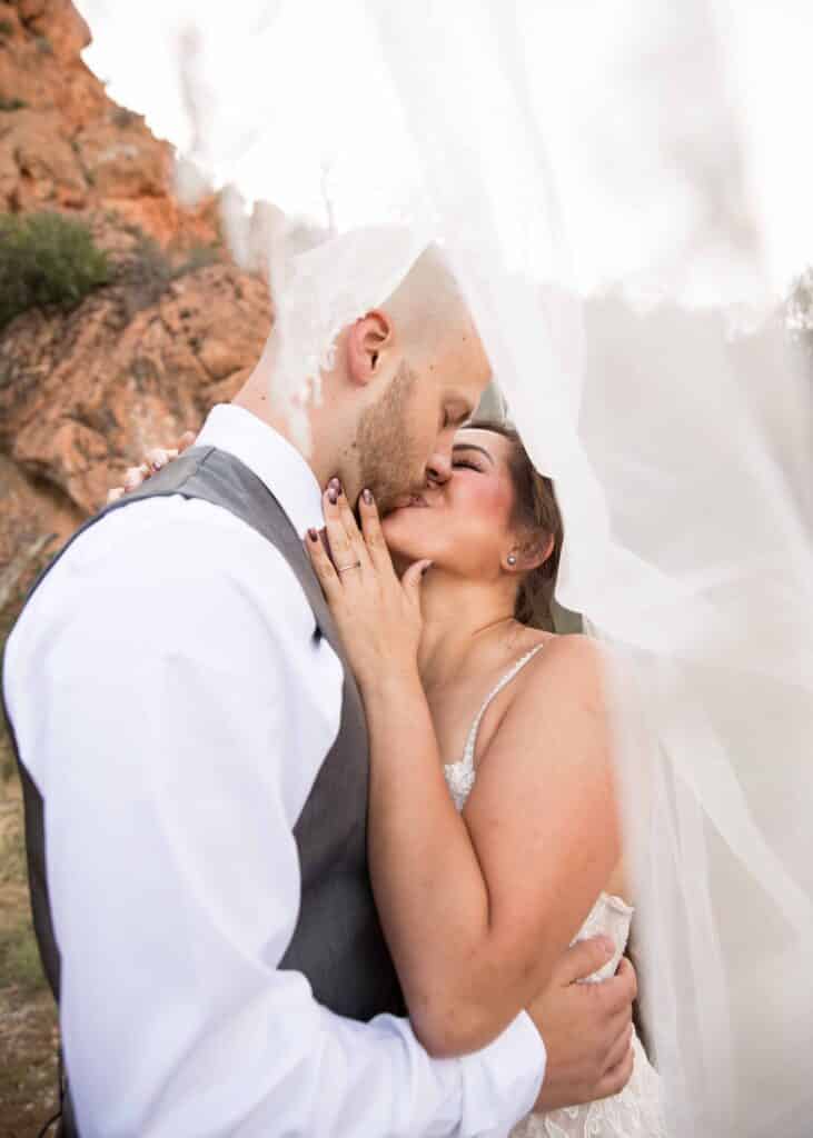 veil shot wedding portrait by a Utah County wedding photographer