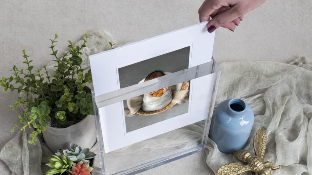why print your photos acrylic frame with matted photo to switch out