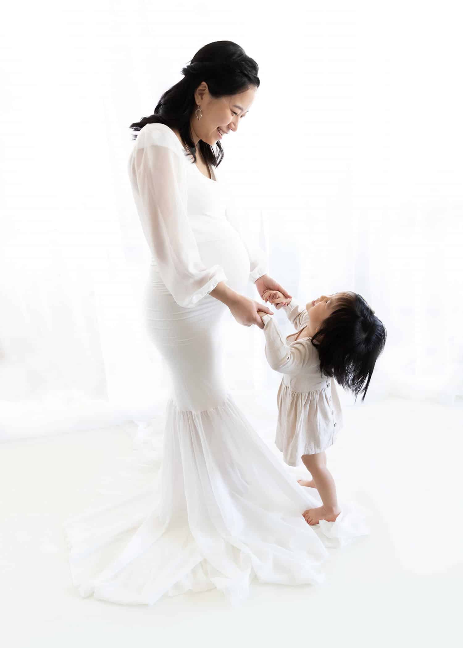 mom smiling at daughter