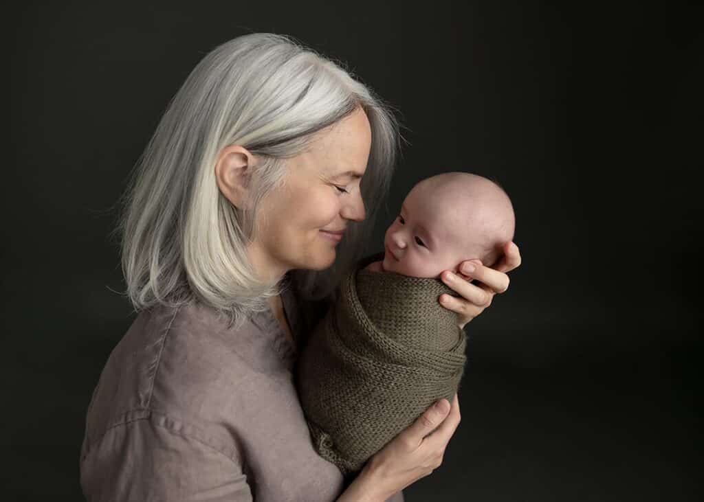 newborn with mom