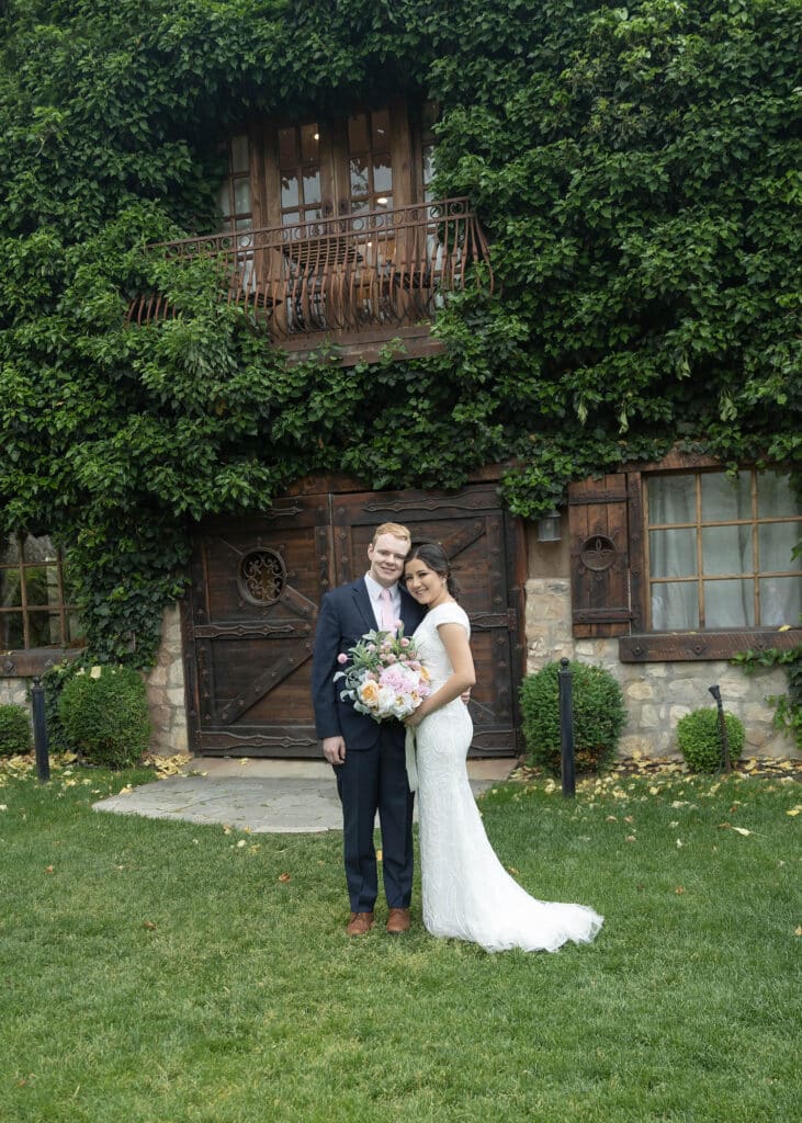 bride and groom at Wadley farms