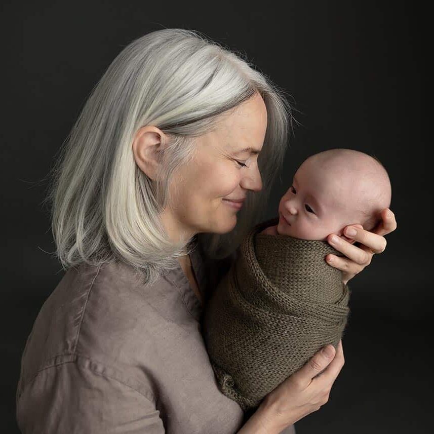 newborn with mom