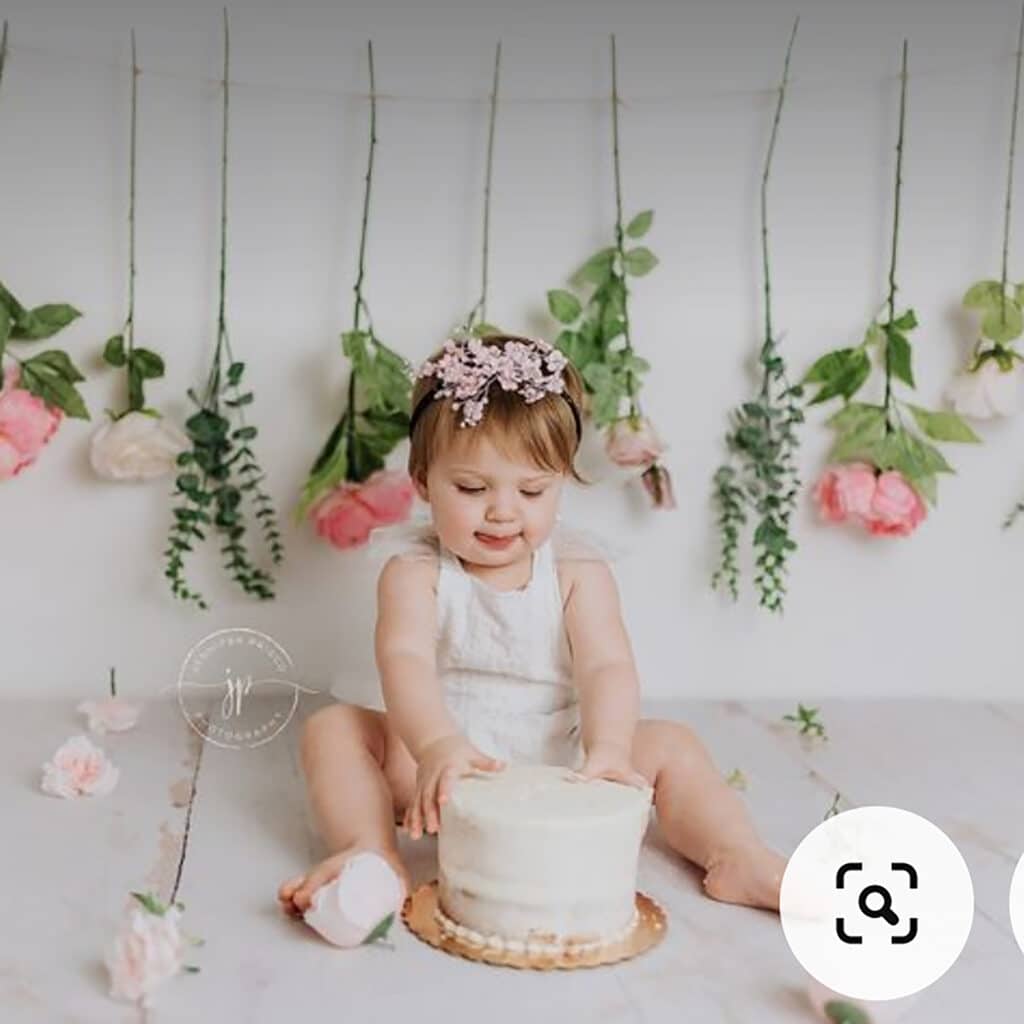 utah county first birthday photoshoot ideas floral hanging