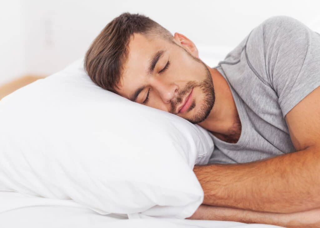 dad sleeping on pillow