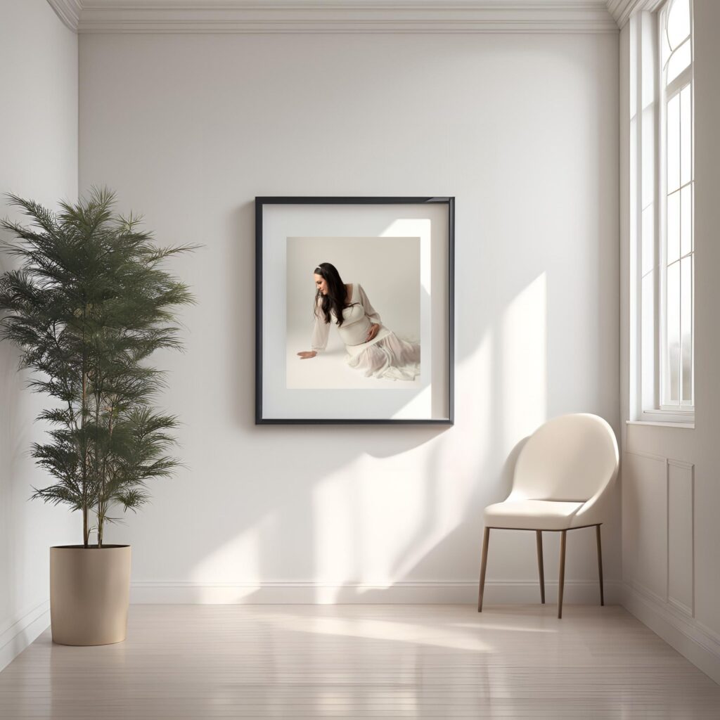 wall portrait of a pregnant woman utah maternity photographer